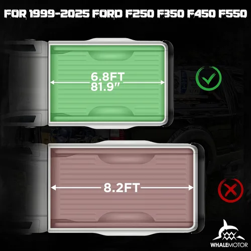 Miniatura 2 de Cubierta para cama de camioneta plegable dura compatible con Ford Super Duty 6.8 pies de caja estándar, 1999-2025 F250 F350 F-250 F-350