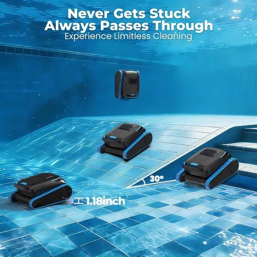Miniatura 6 de Limpiador robótico automático de piscina PC20, robot de aspiradora de piscina inalámbrico para piscinas enterradas y sobre el suelo, navegación