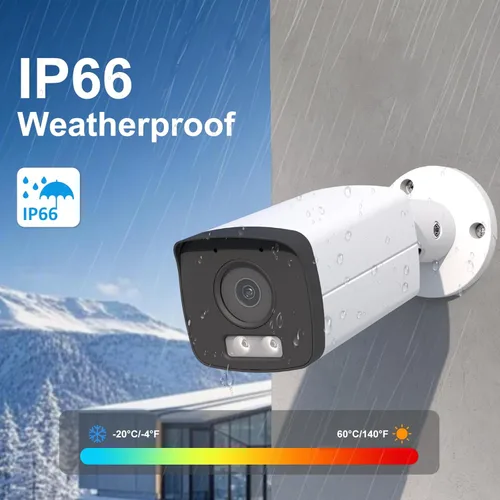 Miniatura 8 de UNILOOK Cámara IP PoE 4K Bullet para exteriores, cámara IP de seguridad con cable de 8MP con audio, detección de vehículos humanos AI, visión