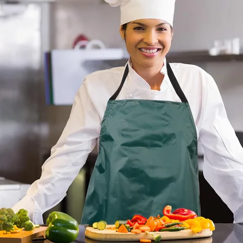 Miniatura 5 de SOLUSTRE Delantal de cocina para lavar platos y uso doméstico, delantal largo de trabajo de tafetán para hombres y mujeres para cocinar, jardinería