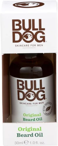 Bulldog Mens Skincare and Grooming , Aceite de aceite original de los hombres. Oz, cuidado de barba, sin perfume, 1 fl oz