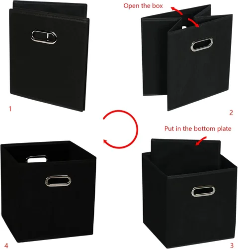 Miniatura 5 de Yunkeeeper - Contenedores de almacenamiento, cubos organizadores de tela con asa, cubos plegables para almacenamiento de tela o accesorios, 11 x 11
