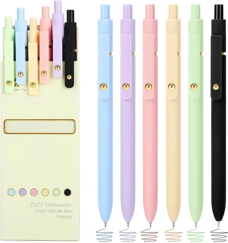 Miniatura 11 de Ddaowanx Bolígrafos de gel coloridos, punta fina retráctil de 0.5mm, bonitos bolígrafos con escritura y bocetos de colores, esenciales