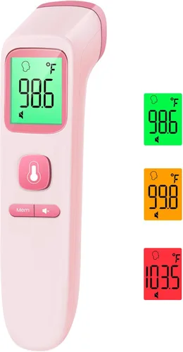 Miniatura 10 de Termómetro sin contacto para adultos y niños, termómetro digital para bebés con alarma de fiebre, resultado rápido en 1 segundo, fácil de usar, modo
