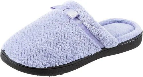 isotoner Pantuflas tipo zueco de Chevron para mujer con absorción de humedad para mayor comodidad en interiores y exteriores y soporte de arco