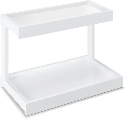 Miniatura 13 de MARTY Organizador de especias de 2 niveles para encimera, estación de café de 15.8 pulgadas de largo, organizador de baño, estante de mostrador