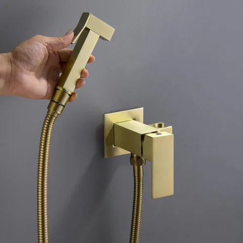 Miniatura 6 de SHAMANDA - Pulverizador de bidé de agua caliente para inodoro con válvula de montaje en latón caliente y fría, juego de accesorio de bidé manual