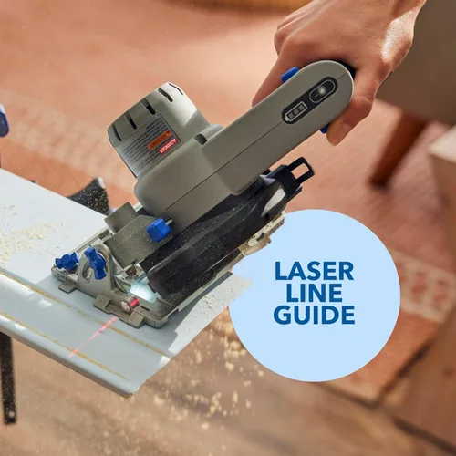 Miniatura 4 de Dremel Blueprint - Sierra circular compacta sin escobillas de 12 V con guía láser integrada, batería de iones de litio y cargador (CS12V-S1)