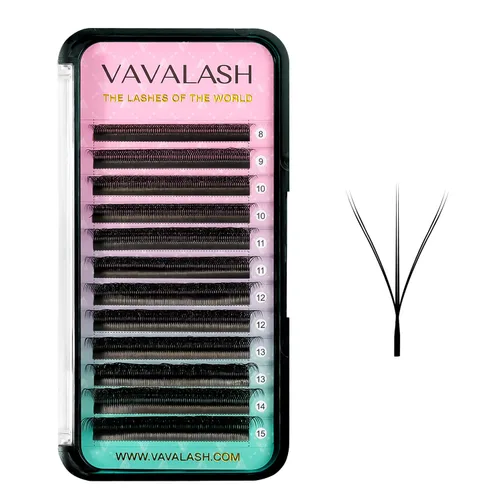 Miniatura 11 de VAVALASH Extensiones de pestañas en forma de W, con abanico prefabricado 3D, rizado D, extensiones de pestañas de volumen fáciles de abanico