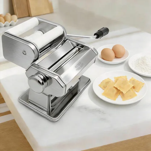 Miniatura 7 de MZTOGR Máquina para hacer pasta con 9 ajustes de grosor ajustable, máquina de fideos 2 en 1, incluye cortador de pasta, accesorio para máquina