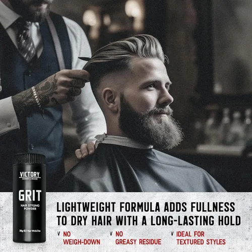 Miniatura 3 de Victory Barber & Brand Polvo de textura de grano para hombre, polvo para el cabello de peluquería fabricado en los Estados Unidos Polvo de peinado
