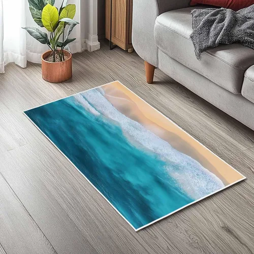 Miniatura 9 de Tapete de baño abstracto del océano, tapete suave para baño, ducha, bañera, cocina, puerta, tapete lavable para dormitorio, lavandería, pasillo