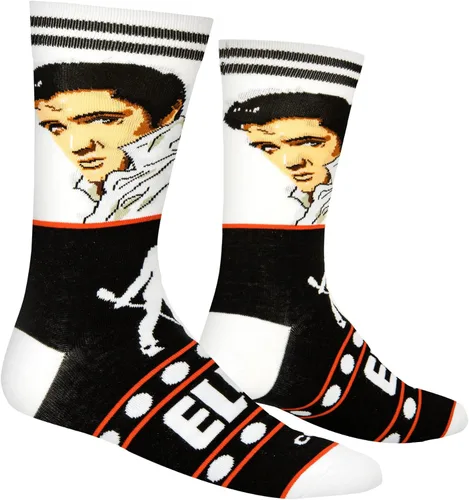 Miniatura 3 de Odd Sox, Elvis Presley, The King of Rock N Roll - Calcetines para hombre, divertidos regalos de coleccionista, Negro