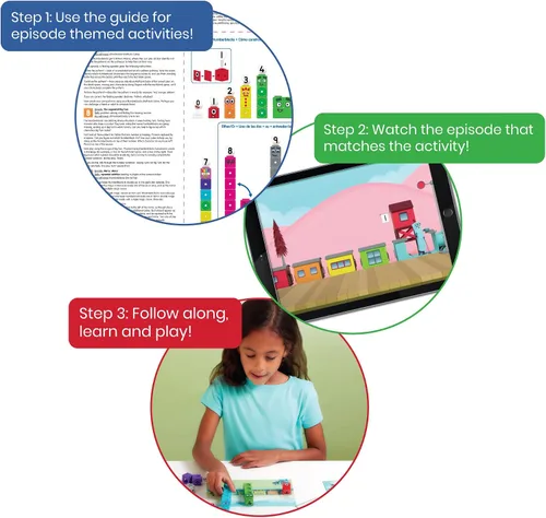 Miniatura 3 de hand2mind MathLink Cubes Numberblocks Juego de Actividades 1-10, 30 Actividades de Aprendizaje Preescolar, Bloques de Conteo, Cubos de Enlace