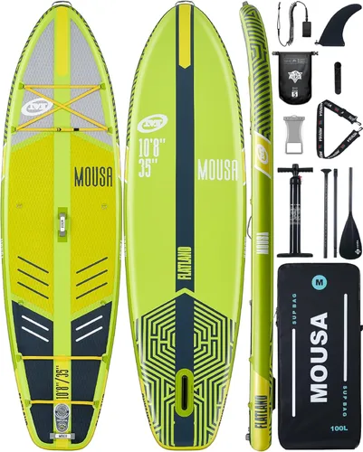 Miniatura 8 de MOUSA 10‘8/11'×35" Extra Wide Inflatable Stand Up Paddle Board, Stable Paddleboard SUP for 2 People/Family, Anti-Slip Full EVA Deck, 3 Handles, 100L