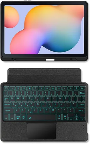 Miniatura 3 de Funda de teclado para Samsung Galaxy Tab S6 Lite de 10.4 pulgadas 2024/2022/2020 con panel táctil, retroiluminación inteligente de 7 colores, funda
