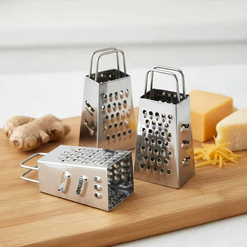 Miniatura 2 de Juego de 4 mini ralladores de queso de acero inoxidable para jengibre, ajo, limón, papa, chocolate, verduras (2.3 x 1.38 pulgadas)