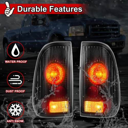 Miniatura 3 de Nixon Offroad Luces traseras para Ford F-150 F-250 F-350 1997 1998 1999 2000 2001 2002 2003, luces traseras halógenas de repuesto para automóvil, 1