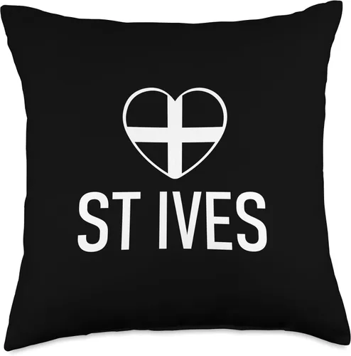 Miniatura 4 de I Love St Ives Cornwall Flag Heart Saint Piran Cornish Almohada