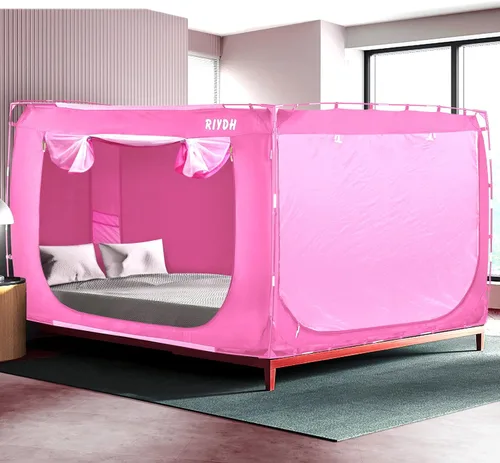 Miniatura 21 de RIYDH Tienda de campaña para cama tamaño individual XL para adultos y niños, diseño original, tienda de campaña portátil de ensueño para interiores