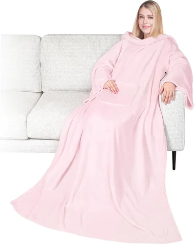 Miniatura 21 de PAVILIA Wearable Blanket with Sleeves for Adult Women Men, Cozy Fleece Warm Wrap Throw with Arms, Gifts for Christmas, Wife