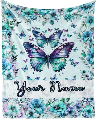 Miniatura 13 de Manta de mariposa de 40 x 30 pulgadas, franela con temática de mariposas lindas y coloridas, manta suave para siesta en el hogar, oficina