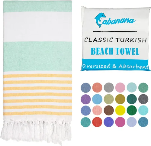 Miniatura 12 de cabanana Toalla de playa turca de gran tamaño, 40 x 70 pulgadas, de secado rápido, sin arena, toallas de playa delgadas para adultos, toalla
