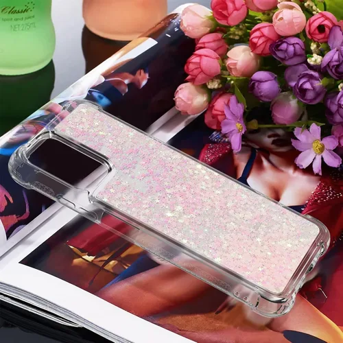 Miniatura 5 de Glitter Sparkle Moving Quicksand Flowing Cover para Xiaomi Redmi Note 10S Bling Liquid Clear Star Heart Silicona Bumper Funda transparente de goma a