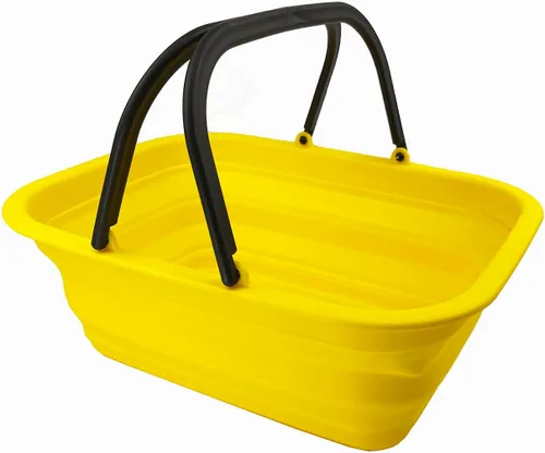 Miniatura 16 de SAMMART Tina de plástico plegable con asa de 9.2 L (2.3 galones) – Cesta de picnic portátil al aire libre – Lavabo plegable para lavar platos, Verde