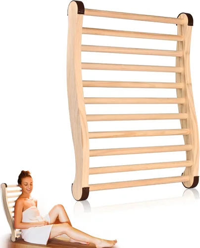 2 respaldos de sauna mejorados, accesorios de sauna de 20 pulgadas, silla de sauna de diseño ergonómico en forma de S, con almohadillas