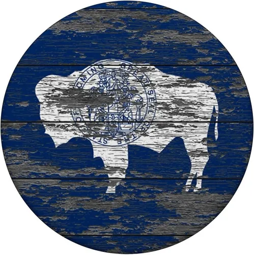 Miniatura 3 de Wyoming Bandera de madera climatizada – PopSockets agarre y soporte para teléfonos y tabletas