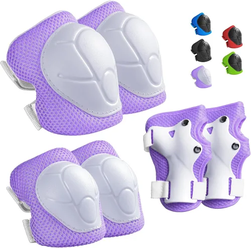 Miniatura 13 de Wemfg - Juego de protección para niños, rodilleras para niños de 3 a 14 años, rodilleras y coderas con protectores de muñeca 3 en 1 para patinaje