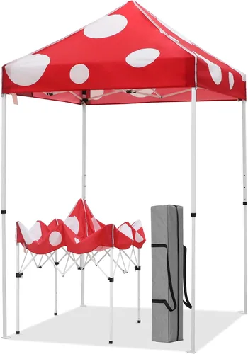 Miniatura 36 de EAGLE PEAK Toldo instantáneo de 5 x 5 con paneles de pared de 4 lados, pequeña tienda de campaña portátil desplegable con bolsa de transporte
