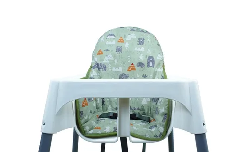 Miniatura 6 de ZARPMA Fundas de asiento de algodón para silla alta IKEA Antilop, superficie de algodón y acolchado, diseño de bosque plegable para silla de bebé