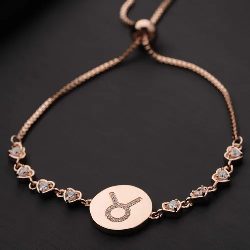 Miniatura 3 de ENSIANTH Pulsera ajustable con signo del zodiaco de oro rosa, regalo de cumpleaños para mujer