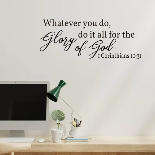 Miniatura 3 de Vancetyno Whatever You Do, Do It All for The Glory of God - 1 Corintios 10:31 - Vinilo decorativo para pared, frases cristianas, decoración del hogar