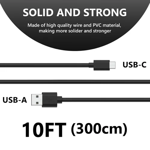 Miniatura 2 de GEEKRIA for Creators - Cable de micrófono USB A a tipo C de 10 pies / 3 M, compatible con Fifine AmpliGame A6, HyperX QuadCast S, SoloCast, Logitech