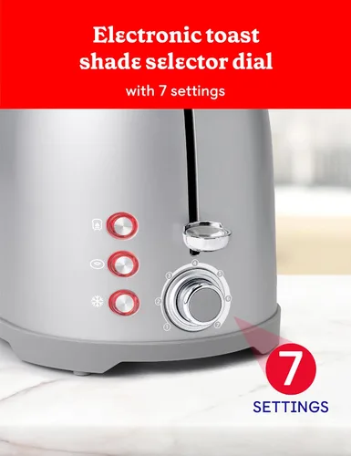 Miniatura 3 de Betty Crocker Tostadora multifunción de 2 rebanadas, tostadora de 2 rebanadas con ranuras extra anchas para pan grueso, bagel y gofre, dial