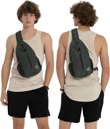 Miniatura 126 de WATERFLY Bolsa pequeña de senderismo: mochila cruzada para el pecho, mochila para hombres y mujeres con correa de hombro agradable a la piel