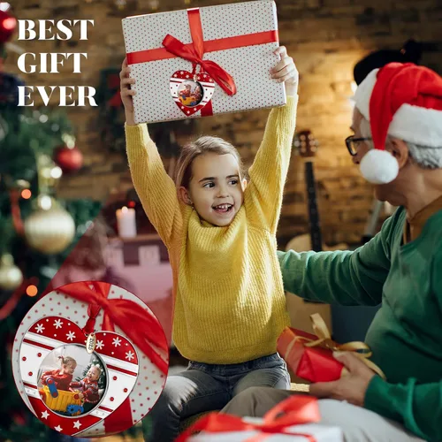 Miniatura 5 de GUOER Marco de Fotos de Adorno para Árbol de Navidad 2025, Regalo Conmemorativo de Vacaciones, Decoración del Hogar, Decoraciones de Navidad