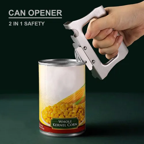 Miniatura 3 de Abrelatas manual de seguridad 2 en 1 (borde suave) y abrebotellas para artritis y manos débiles