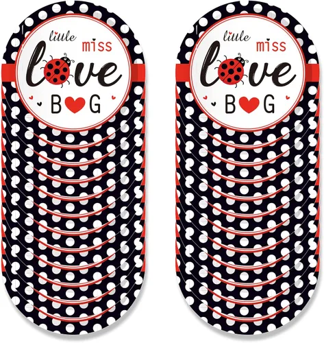 Miniatura 3 de 141 piezas de suministros para fiesta de cumpleaños de mariquita, kit de vajilla desechable con platos de lunares rojos y negros, vasos