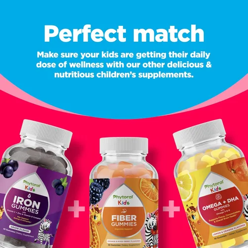 Miniatura 8 de Phytoral Gomitas multivitamínicas masticables para niños, vitaminas gomosas para apoyar el estado de ánimo, impulso de energía natural y apoyo