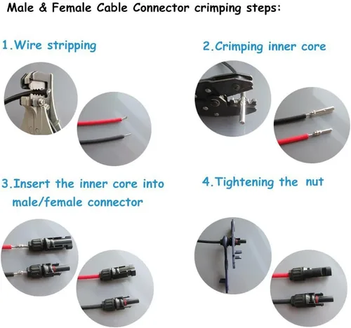 Miniatura 5 de 25 pares/50 conectores solares, conector impermeable IP67 macho y hembra (25 pares de conectores solares)