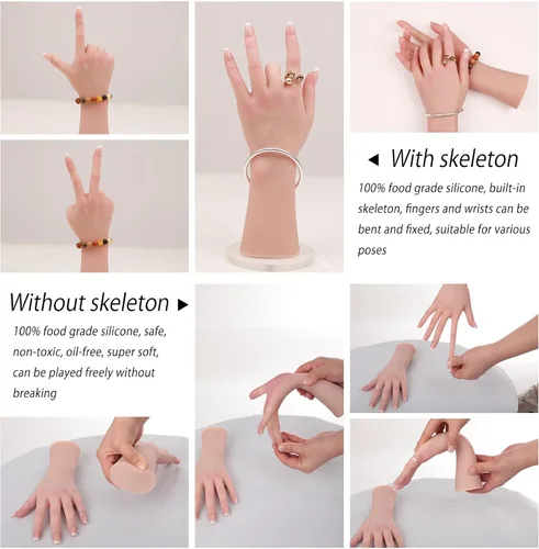 Miniatura 2 de Mano de mujer realista de silicona tamaño natural para mostrar joyas, bromas, accesorios de Halloween, accesorios para fotografía