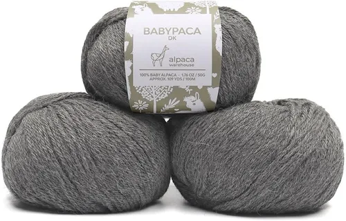 Miniatura 74 de 100% Hilo de Lana de Alpaca Bebé (Juego de 3 Madejas, 150 Gramos) Peso DK - Hecho en Perú - Celestialmente Suave y Perfecto para Tejer y Ganchillo