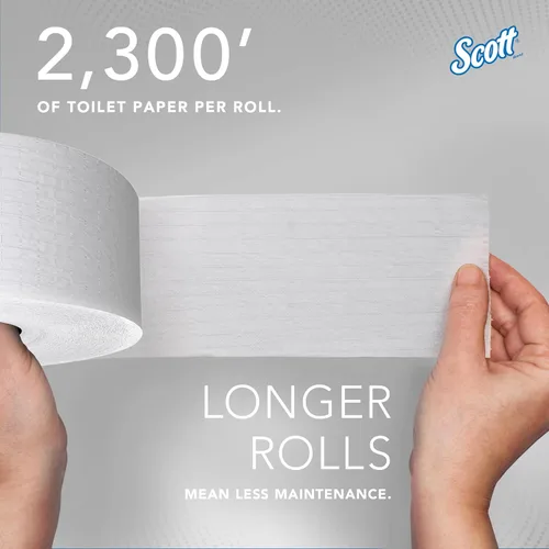 Miniatura 7 de Scott Professional Papel higiénico Jumbo Roll sin núcleo de alta capacidad, a granel (07005), seguro para sépticos, blanco