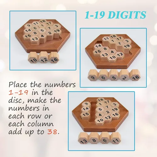Miniatura 2 de KINGOU Rompecabezas de madera Lógica Rompecabezas de números de juguete intelectual