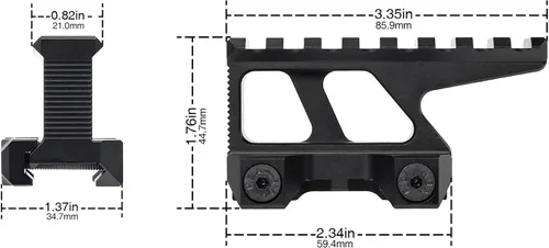 Miniatura 4 de NOBUHIRO Picatinny Riser Mount, 1.5" High Profile 8 Slot 3.35" Rail Red Dot Riser Mount for Red Dots Sight, Scopes, and Optics, Fit for 20mm