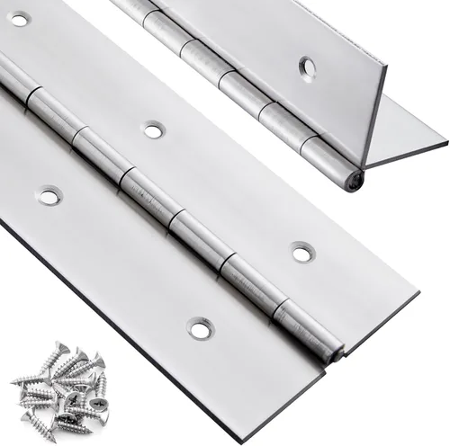 Miniatura 8 de Bisagra de piano resistente de 36 x 3 pulgadas, bisagra continua de acero inoxidable de 0.060 pulgadas de grosor con agujeros para gabinetes